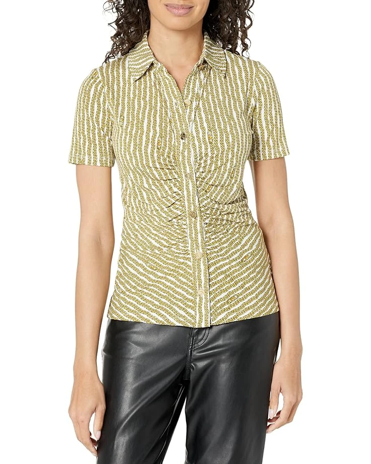 MICHAEL Michael Kors Print Button Front Ruched Top MICHAEL Michael Kors Print Button Front Ruched Top -MICHAEL Michael Kors 91cr64n1baL. AC SR736920