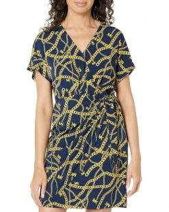 MICHAEL Michael Kors Print Tie Faux Wrap Dress